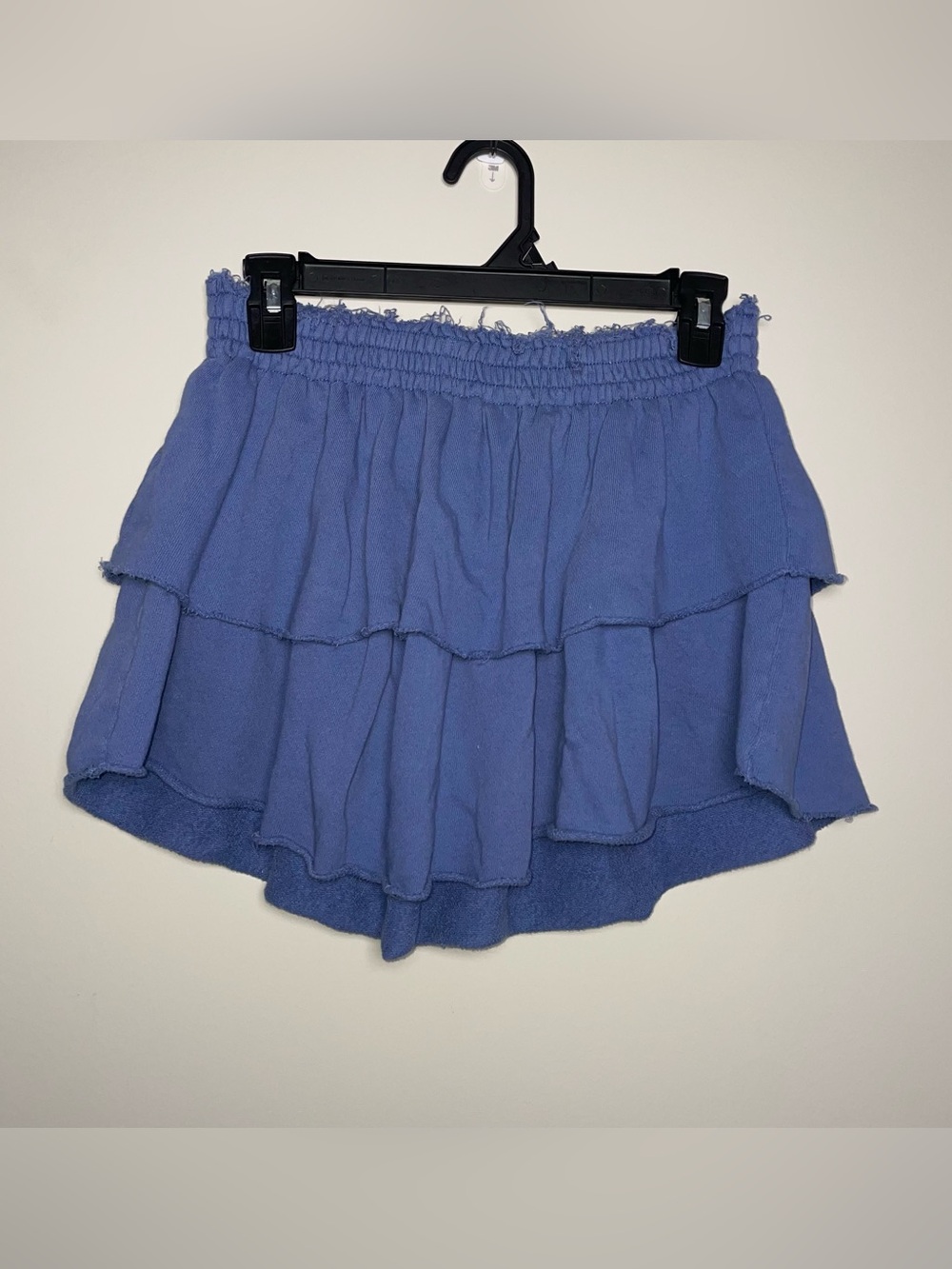 Aerie S Deep Blue 100% Cotton Gauze Tiered Elastic Waist Skirt Boho